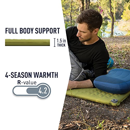 SEATO SUMMIT AMSICML Colchoneta autohinchable Camp L Oliva, Unisex, Verde, Grande