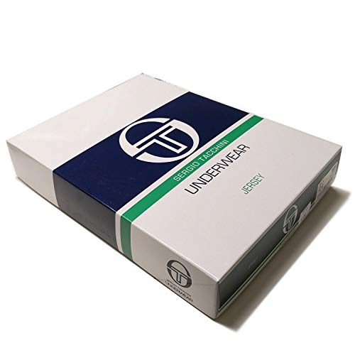 Sergio Tacchini, juego de 6 camisetas de algodón puro 100% peinado, modelo cuello en V. 6 Paia Bianco M
