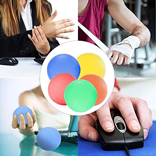 Set de 5 Pelota Antiestres Bola para Rehabilitación Fortalecedores de Mano, Pelota Rehabilitacion Mano con Diferentes Grados de Dureza, para Aliviar El Estrés para Ejercicios De Manos Antiestres