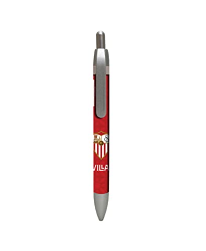 Sevilla FC - Bolígrafo 1mm, Diseño Escudo Sevilla FC, Color Rojo, Producto Oficial (CyP Brands)