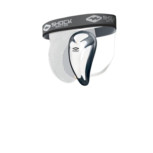 Shock Doctor Tiefschutz Core Supporter Bioflex Cup - Material de entrenamiento para hockey sobre hielo, copa L/Adulto , color blanco, talla: L