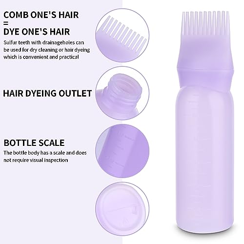 Sibba 2 Botellas Aplicadoras De Peine Raíz Botella Aplicadora Aceite Para El Cabello 6 Onzas Tinte Cepillo Aplicador Con Escala Graduada Profesional Herramienta Peinado Colorear Y Peinar