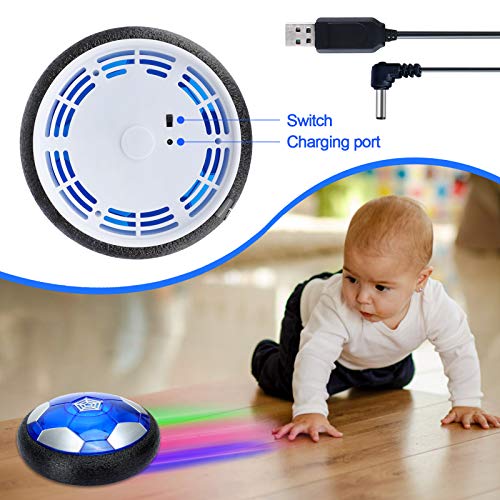 Sinwind Air Power Football, Juguete Infantil Globo con luz LED Hover Fútbol, Juegos de fútbol Interior Exterior Regalo de cumpleaños Navidad para niños niñas