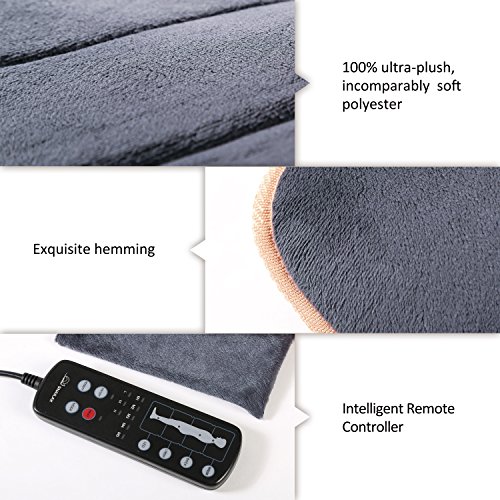 Snailax Colchón de Masaje Térmico con Vibración- Cojin de Masaje Terapéutico con 10 Motores Vibrantes, Masaje de Cuerpo Completo con Calor para Relajar Dolores Musculares, Dormirse