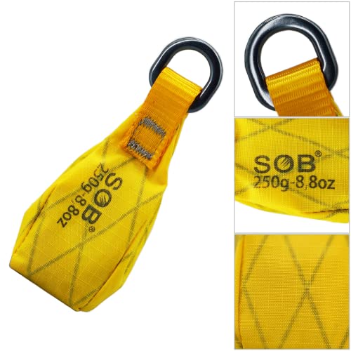 SOB Bolsa de Pesas para Tiro Deportes al Aire Libre Arbolista Árbol Escalada en Roca Cuerda para espeleología Bolsa de Pesas para arrojar Bolsa Montañismo Amarillo