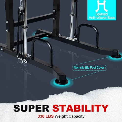 soges Torre Entrenamiento Power Tower Pull up Barra de Tracción con Respaldo para Equipo de Entrenamiento de Fuerza de Gimnasio en Casa Dip Dominadas Color Negro Capacidad de Peso de 150kg Negro