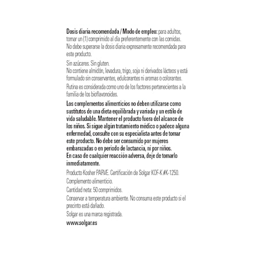 Solgar Rutina 500 Mg - Comprimidos, 50 tabletas