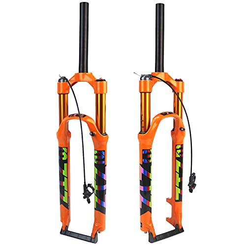splumzer [EU Stock Horquilla Delantera de Montaña, Amortiguador de Presión de Aire, Horquilla, Accesorios para Bicicleta, Aleación de Magnesio 26/27,5/29 (Remote Lockout, 26 Pulgadas)