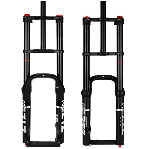 splumzer [EU Stock Horquilla MTB,Horquilla de Suspensión de Bicicleta 26" 4.0 para Bicicleta de Montaña Air Double Shoulder Downhill Rappel Amortiguador MTB/QR/Am