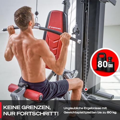 Sportstech HGX100/HGX200/HGX300 - La Única Estación de Fuerza Premium para un Entrenamiento Variado en Casa, con Escalador o Prensa de Piernas. Hecha de Material EVA, tu Estación de Fitness Doméstica
