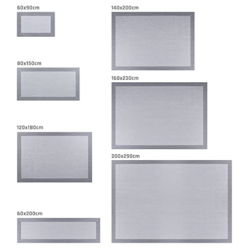 STORESDECO Alfombra Salon Vinilica Baño Hogar Cocina Pasillo Alfombras de habitacion Lavable Antideslizante Resistente para Exterior e Interior Gris Claro, 60 cm x 90 cm