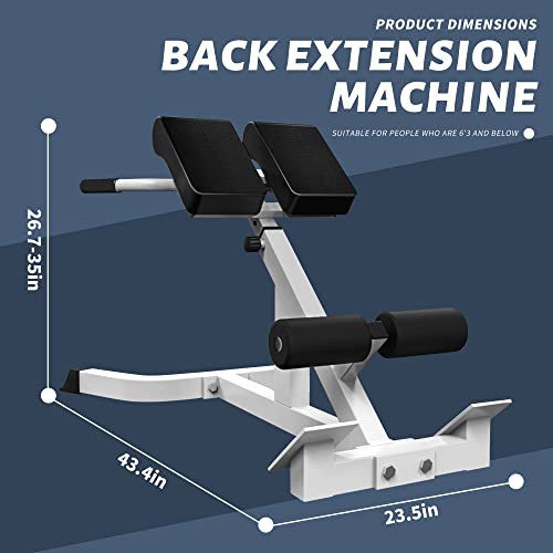 SUCXDZQ Máquina de extensión de respaldo de silla romana, banco de hiperextensión ajustable, equipo de ejercicio de espalda isquiotibial, máquina de entrenamiento de espalda ajustable para gimnasio en