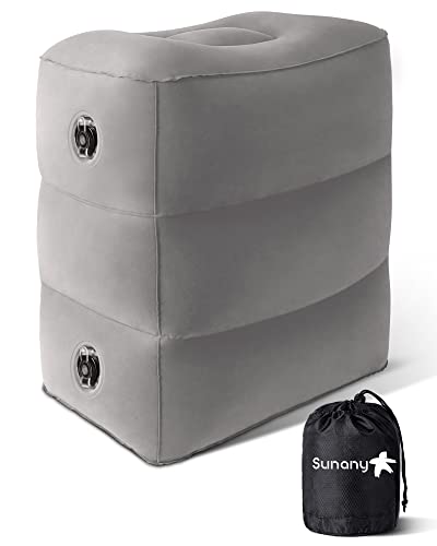 Sunany Cojín Hinchable para Viajes, para niños y Adultos, cojín de Altura Regulable para Viajes en avión, para Que los niños duerman Mientras viajan, Adecuado para la Oficina