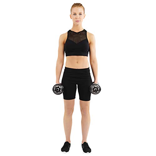 Sunny Health and Fitness Sunny Health & Fitness-Juego de Mancuernas cromadas (15 kg, Incluye Funda de Transporte), Unisex, Gris, Talla única