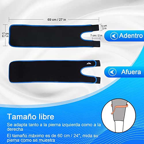 supregear Soporte Muslo, Manga de Compresión Ajustable Neopreno Tendón Corva Envoltura Cuádruple Transpirable Antideslizante Pierna Soporte para Mujeres Hombres Músculo de Ingle Tirado, Cuádriceps