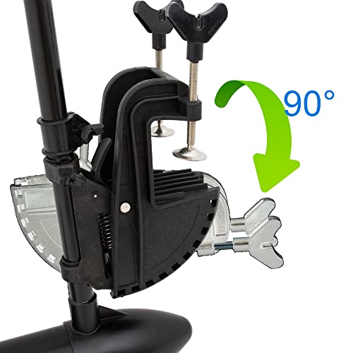 T-BOKO Soporte y montaje de bisagra, soporte de motor eléctrico para kayak para barco, clip de montaje fuera de borda inflable, negro