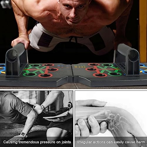 Tabla De Entrenamiento De Flexiones, Tabla De Fitness Multifuncional Con Asas, PortáTil Y Plegable, Entrenamiento De Fitness En Casa Para Hombres/Mujeres, 22 Modos De Entrenamiento