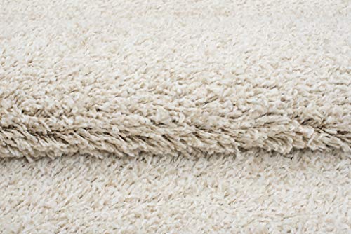 TAPISO Essence Alfombra de Pelo Largo Shaggy Diseño Moderno Beige Mullida Suave Alfombra de Salón Dormitorio Habitación Infantil Niño Sala de Estar Oeko-Tex 80 x 150 cm