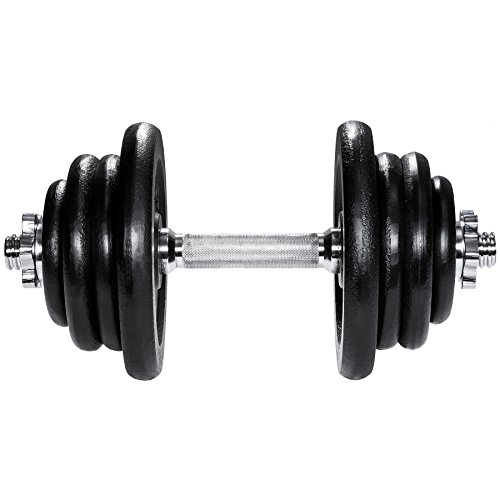 TecTake Mancuerna con pesas halteras de fitnes acero hierro musculación gimnasio - varios modelos - (25kg | no. 402366)