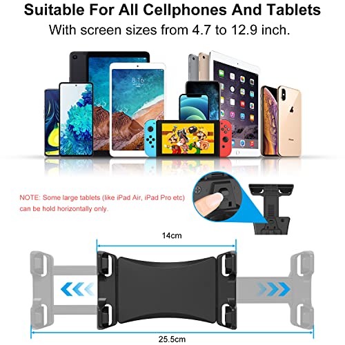 Tendak Spinning Bike Bicicleta Estática Soporte para Tableta Cinta de Correr Ajustable 360° Gimnasia Manillar Micrófono Soporte para iPad Pro iPad Mini iPad Air, 4.7-12.9" Tablet Teléfono Celular