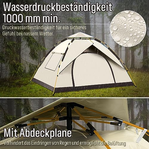 Tienda de campaña automática, Resistente al Viento, protección UV, Playa, al Aire Libre, Senderismo, Camping, Caza, Pesca, etc. Tienda Ligera para 2-3 Personas