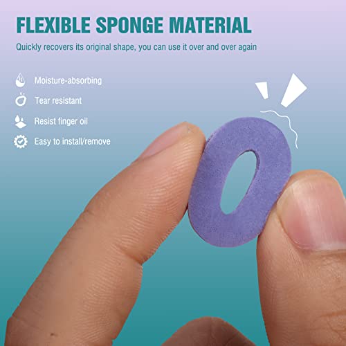 TiMOVO Anillos de Precisión para Mandos, 12 PZS Aros Esponja Determinación Posición con 3 Durezas Diferentes para PlayStation Portal, Steam Deck, PS5, PS4, Xbox One, Switch, Switch Pro,Verdes&Violetas