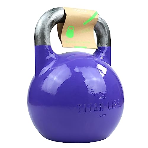 TITAN LIFE Pro Kettlebell Steel Competition 20kg Pesa Rusa, Unisex – Erwachsene, Purple, One Size