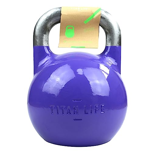 TITAN LIFE Pro Kettlebell Steel Competition 20kg Pesa Rusa, Unisex – Erwachsene, Purple, One Size