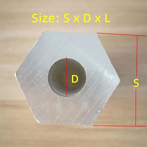 TOFIMA 1 Pieza, 24cm de Longitud, 6063 AL, Tubo Hexagonal, Tubo de Aluminio Hexagonal, Barra de Varilla de Aluminio Hexagonal Hueca, Material DIY (Size : 24cm 1Pc, Color : S 24 x D 14 mm)