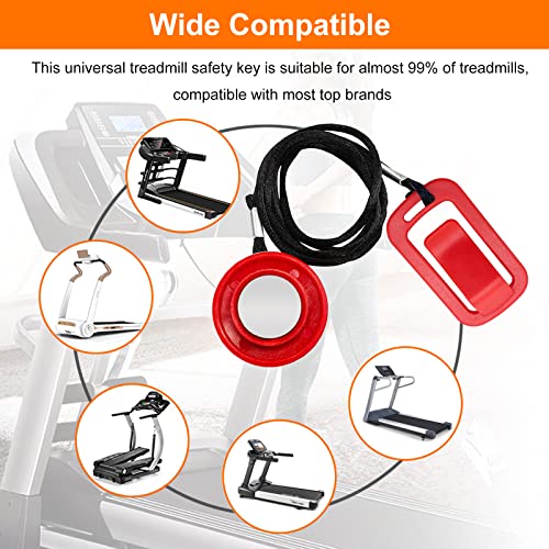 Treadmill - Llave de Seguridad magnética Universal para Todos los nordictrack, Proform, Image, Weslo, Reebok, Epic, Gold Gym, Freemotion y Healthrider Treadmills, Rojo