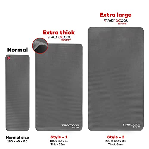 Trendcool Colchoneta Gimnasia Extra Gruesa 185x80x1,5 Yoga Mat Esterilla Fitness Extra Gruesa (185x80x1,5)
