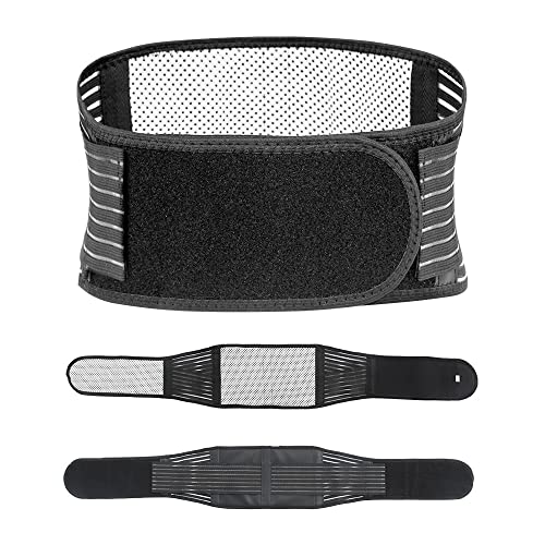 Turmalina Faja Termica Cinturon Terapeutica Dolor de Lumbares, Terapia magnética auto calefacción Faja Lumbar para Hombre y Mujer (M)