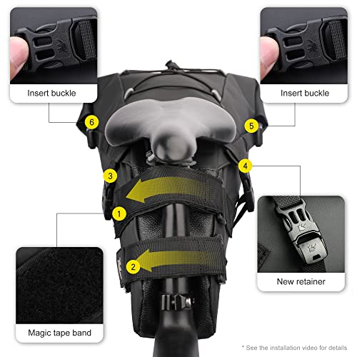 UBORSE Bolsa Sillin Bicicleta Impermeable Alforjas Bicicleta Gran Capacidad 5L-10L Bolsa para Asiento para Bicicleta Ciclismo Accesorios para MTB Bici