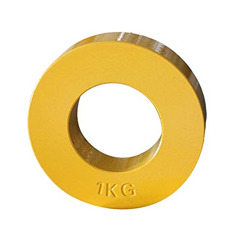 U/D Placa olímpica de peso fraccional 0.5 lb~/2.2 lb de barras olímpicas de entrenamiento de fuerza Micro carga Fracción de peso disco para superar mesetas (amarillo 1 kg)