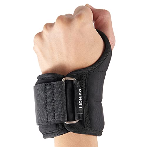 USINGFIT Pesos de mano para brazos, pesos para las piernas, 0,5 kg, 1 kg, 1,5 kg, pesas para pie, muñequeras para piernas y pies (0,5 kg x 2)
