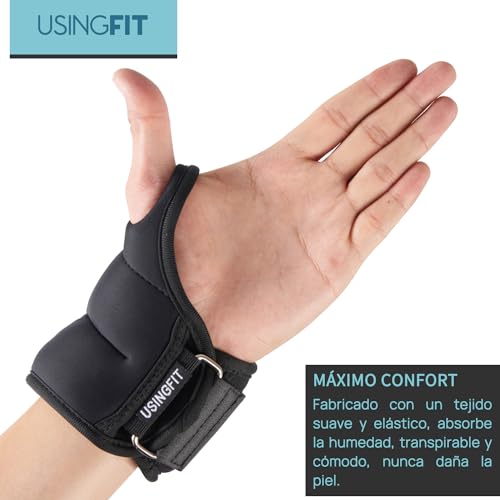 USINGFIT Pesos de mano para brazos, pesos para las piernas, 0,5 kg, 1 kg, 1,5 kg, pesas para pie, muñequeras para piernas y pies (0,5 kg x 2)