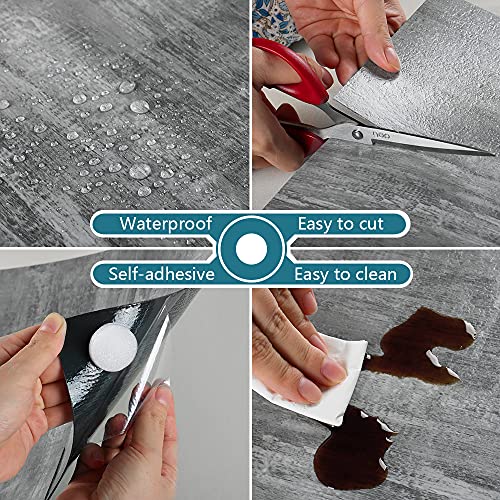 VEELIKE Suelo Vinilo Autoadhesivo Cemento, Papel Pintado Decorativo de PVC para Hogar, Cocina, Baño Dormitorio Salon 30cm x 30cm 12 Piezas