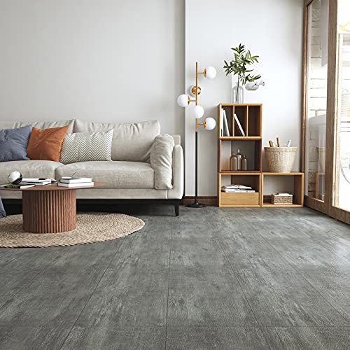 VEELIKE Suelo Vinilo Autoadhesivo Cemento, Papel Pintado Decorativo de PVC para Hogar, Cocina, Baño Dormitorio Salon 30cm x 30cm 12 Piezas