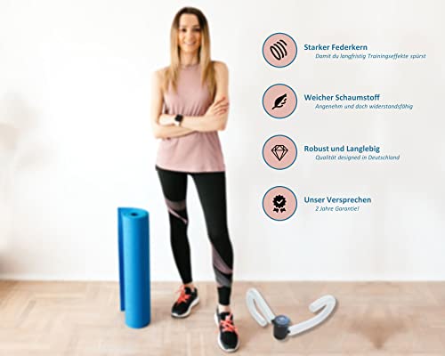 Venova® Prensa de piernas para entrenamiento de muslos, para el hogar [con banda de resistencia y bolsa de transporte] Dispositivo de entrenamiento para entrenamiento de resistencia, suelo pélvico,