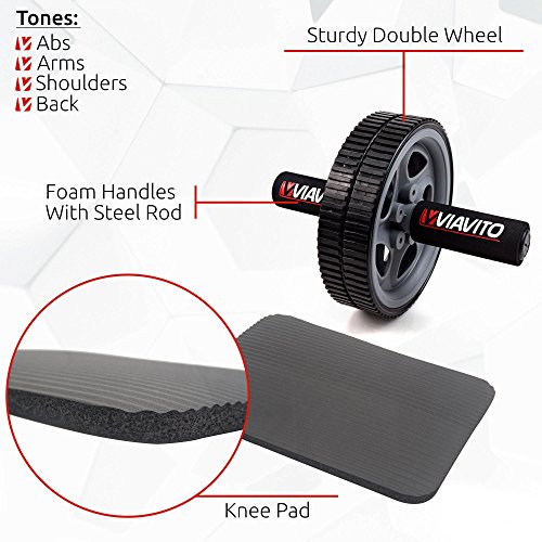 Viavito AB - Rueda de Ejercicios para Abdominales, Negro/Gris