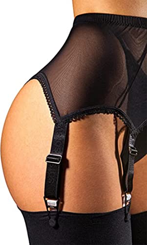 VicSec Muslo medias altas Liguero Talla Grande Ropa Interior Liga de encaje Media con tanga y 4 Ligas Ajustables 2 Piezas Conjunto de Liguero Liga de Cintura Alta para Medias