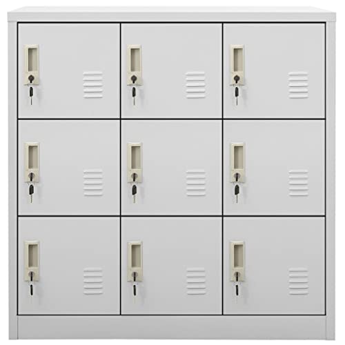 vidaXL Armario Taquilla Casillero Escuela Libros Archivos Almacenamiento Oficina Archivador Habitación de Acero Gris Claro 90x45x92,5 cm