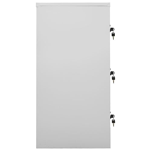 vidaXL Armario Taquilla Casillero Escuela Libros Archivos Almacenamiento Oficina Archivador Habitación de Acero Gris Claro 90x45x92,5 cm