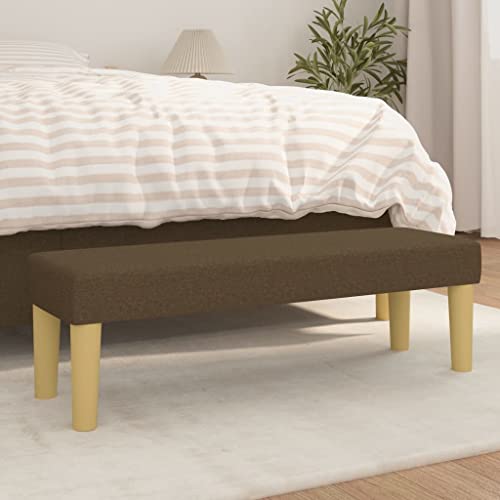vidaXL Banco Asiento Sala Salón Estar Pasillo Entrada Adorno Decoració Habitación Mueble Dormitorio Terraza Balcón Tela Marrón 100x30x30 cm