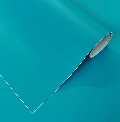 Vinilo Adhesivo Mate 40x300 cm TURQUESA Para Muebles Cocina Paredes Ventanas Manualidades Papel Adhesivo Decorativo (Turquesa, 40x300 cm)