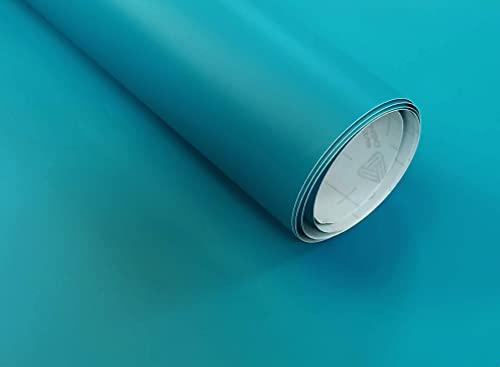 Vinilo Adhesivo Mate 40x300 cm TURQUESA Para Muebles Cocina Paredes Ventanas Manualidades Papel Adhesivo Decorativo (Turquesa, 40x300 cm)