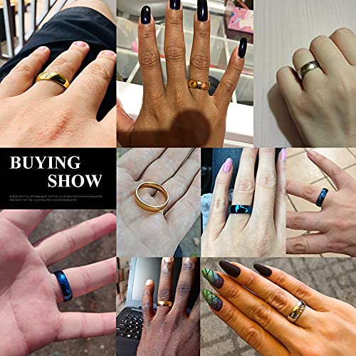 VNOX personalizado personalizado 6 mm de ancho de acero inoxidable anillo de banda simple anillo de boda para mujeres hombres, grabado gratis, tamaño11.5