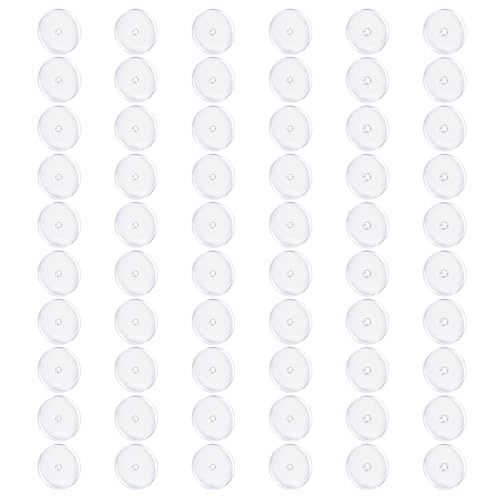 WillTen 60PCS Mezcla de tamaño de silicona transparente Piercing Almohadilla de discos de curación no tire para Piercing Bump Almohadillas de disco transparente para estabilizar Pendientes Stopper