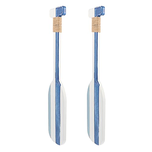 WINOMO 2 Piezas de Madera de Remo decoración de Pared mediterránea decoración de Pared Colgante Adorno Interior Playa casa Remo decoración náutica Regalo de inauguración de la casa Azul Oscuro
