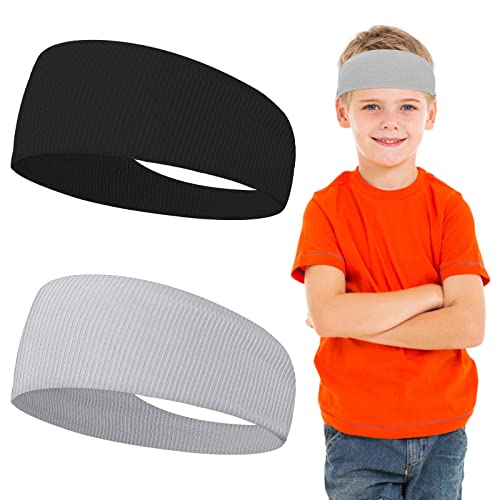 WLLHYF 2 Diademas Deportivas de 14,5 Pulgadas para niños, atléticas, elásticas, Que absorben el Pelo, Diademas de fútbol, Diademas de Entrenamiento Que absorben el Sudor para Ejercicio de niño y niña